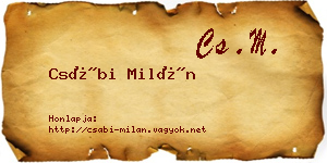 Csábi Milán névjegykártya